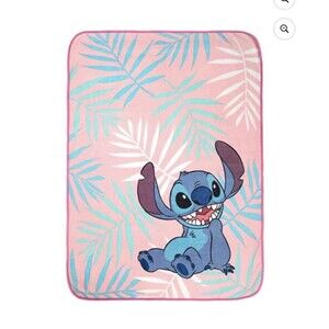 Lilo & Stitch Paradise Dream Fleece Throw Blanket Pink 46”x60” Disney